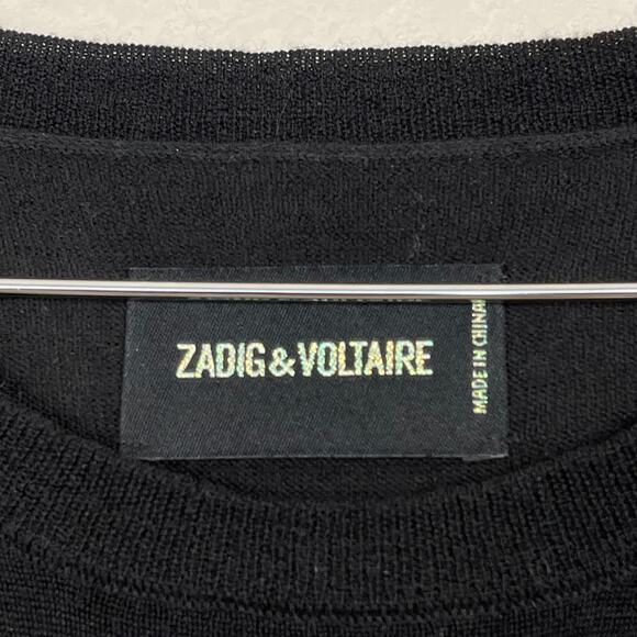 Zadig & Voltire Miss M Merino Wool Skull Sweater Black Large Crewneck Grunge Emo - Picture 6 of 13